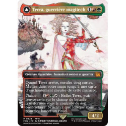 (Foil) Multicolore - Terra, guerrière magitech // Terra, héritiere du sang des chimères (V2, Borderless Woodblock) (M) [FIN]