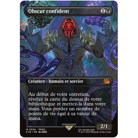 (Foil) Noire - Obscur confident (V2, Borderless Woodblock) (M) [FIN]