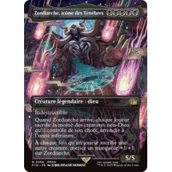 (Foil) Noire - Zordiarche, icône des Ténèbres (V2, Borderless Woodblock) (R) [FIN]