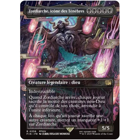 (Foil) Noire - Zordiarche, icône des Ténèbres (V2, Borderless Woodblock) (R) [FIN]