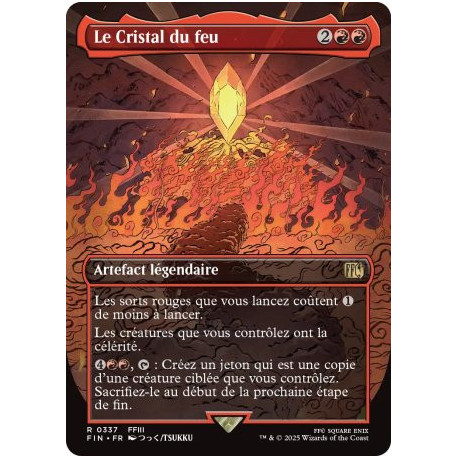 (Foil) Rouge - Le Cristal du feu (V2, Borderless Woodblock) (R) [FIN]