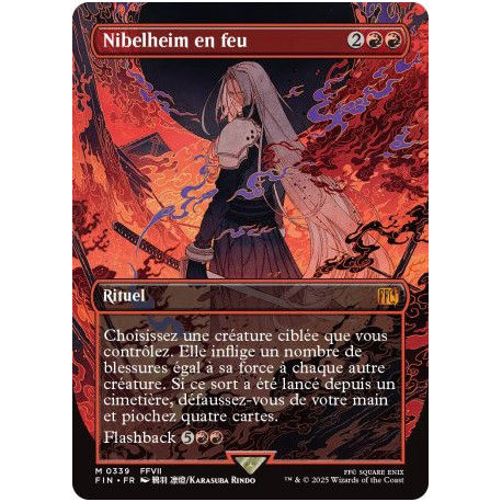 (Foil) Rouge - Nibelheim en feu (V2, Borderless Woodblock) (M) [FIN]