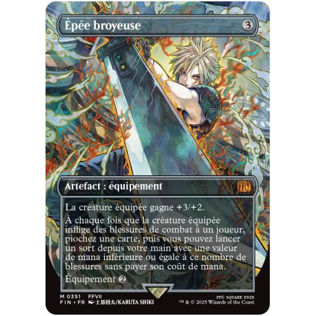 (Foil) Incolore - Épée broyeuse (V2, Borderless Woodblock) (M) [FIN]