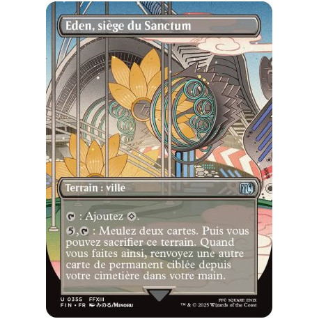 (Foil) Terrain - Eden, siège du Sanctum (V2, Borderless Woodblock) (U) [FIN]