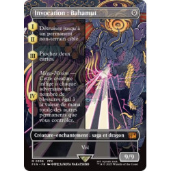 (Foil) Incolore - Invocation : Bahamut (V2, Borderless Woodblock) (M) [FIN]