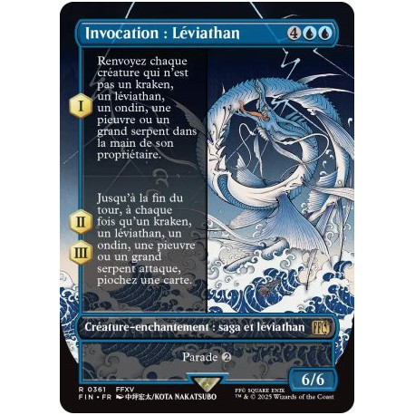 (Foil) Bleue - Invocation : Léviathan (V2, Borderless Woodblock) (R) [FIN]