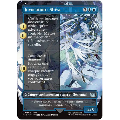 (Foil) Bleue - Invocation : Shiva (V2, Borderless Woodblock) (U) [FIN]