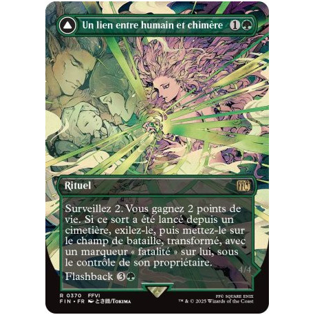 (Foil) Verte - Un lien entre humain et chimère // Invocation : Marthym (V2, Borderless Woodblock) (R) [FIN]