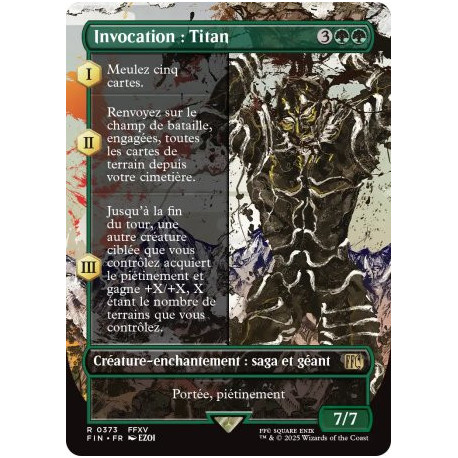 (Foil) Verte - Invocation : Titan (V2, Borderless Woodblock) (R) [FIN]