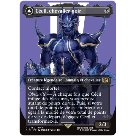 (Foil) Noire - Cécil, chevalier noir // Cécil, paladin repenti (V2 Borderless Character) (R) [FIN]