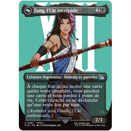 (Foil) Noire - Fang, l'Cie intrépide // Ragnarok, délivrance divine (V2 Borderless Character) (U) [FIN]