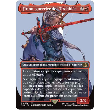 (Foil) Rouge - Firion, guerrier de l'Orchidée (V2 Borderless Character) (R) [FIN]