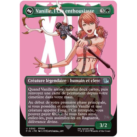 (Foil) Verte - Vanille, l'Cie enthousiaste // Ragnarok, délivrance divine (V2 Borderless Character) (U) [FIN]