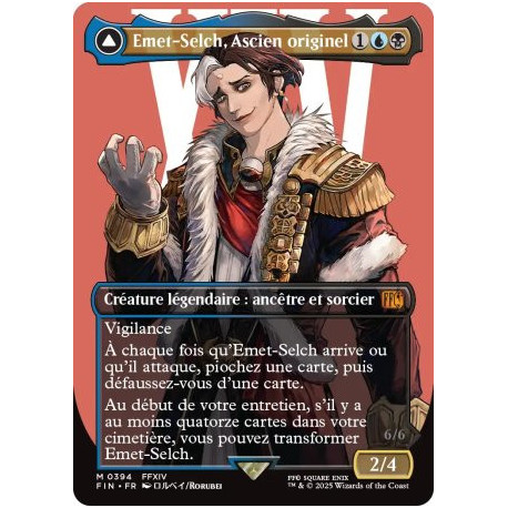 (Foil) Multicolore - Emet-Selch, Ascien originel // Hadès, le plus ancien des mages (V2 Borderless Character) (M) [FIN]