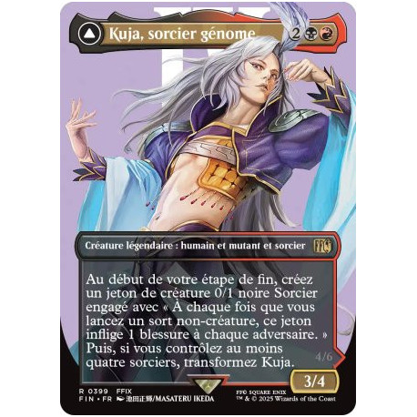 (Foil) Multicolore - Kuja, sorcier génome // Kuja en transe, rebelle du destin (V2 Borderless Character) (R) [FIN]