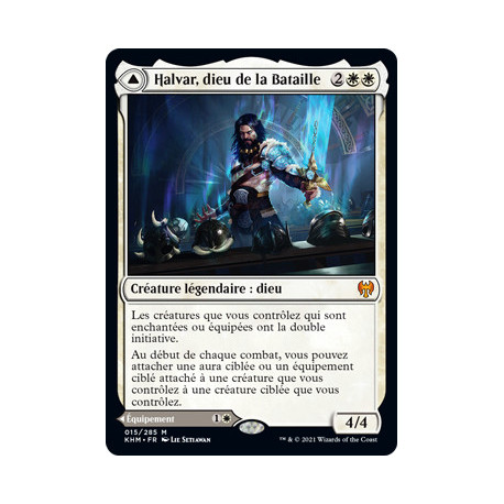 (Foil) Blanche - Halvar, dieu de la Bataille // Épée des royaumes (V1) (M) [KHM]
