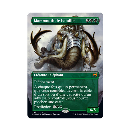 (Foil) Verte - Mammouth de bataille (V2, Borderless) (M) [KHM]