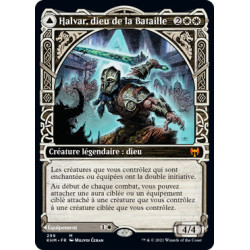 (Foil) Blanche - Halvar, dieu de la Bataille // Épée des royaumes (V2, Showcase Frame) (M) [KHM]