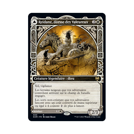 (Foil) Blanche - Reidane, déesse des Valeureux // Valkmira, bouclier du protecteur (V2, Showcase Frame) (R) [KHM]