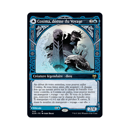 (Foil) Bleue - Cosima, déesse du Voyage // L'Orakarve (V2, Showcase Frame) (R) [KHM]