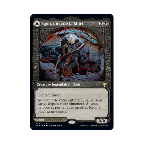 (Foil) Noire - Egon, dieu de la Mort // Trône de la mort (V2, Showcase Frame) (R) [KHM]