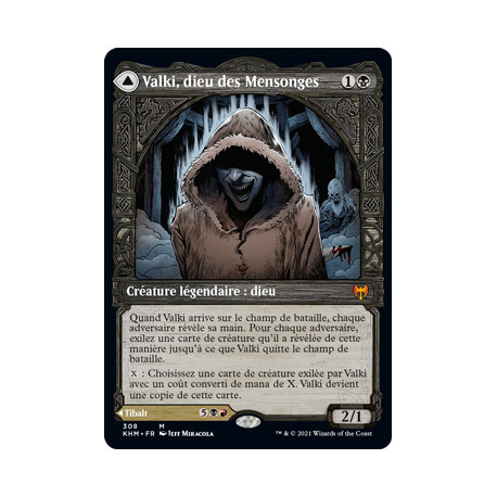 (Foil) Noire - Valki, dieu des Mensonges // Tibalt, imposteur cosmique (V3, Showcase Frame) (M) [KHM]