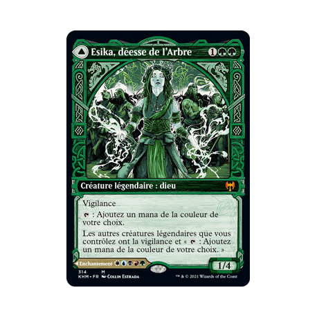(Foil) Verte - Esika, déesse de l'Arbre // Le pont prismatique (V2, Showcase Frame) (M) [KHM]