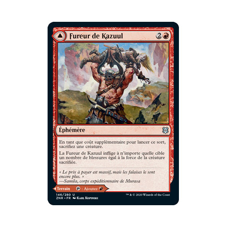 (Foil) Rouge - Fureur de Kazuul // Falaises de Kazuul (U) [ZNR]