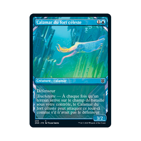 (Foil) Bleue - Calamar du fort céleste (V2 Showcase Frame) (C) [ZNR]