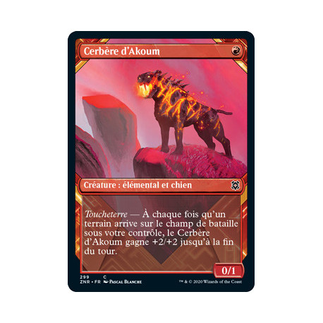 (Foil) Rouge - Cerbère d'Akoum (V2 Showcase Frame) (C) [ZNR]