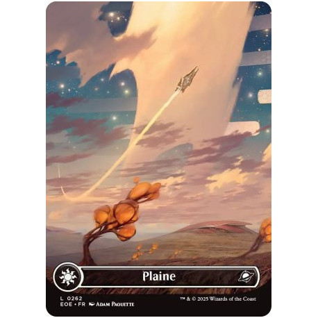 (Foil) Terrain - Plaine (V1, Borderless Celestial) (L) [EOE]