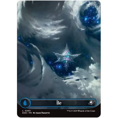 (Foil) Terrain - Île (V1, Borderless Celestial) (L) [EOE]