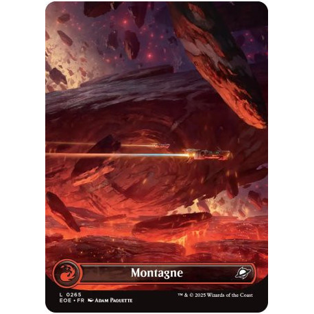 (Foil) Terrain - Montagne (V1, Borderless Celestial) (L) [EOE]