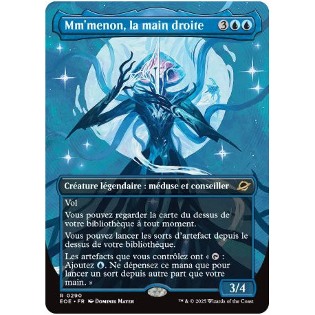 (Foil) Bleue - Mm'menon, la main droite (V2, Borderless Triumphant) (R) [EOE]
