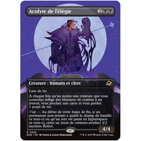 (Foil) Noire - Acolyte de l'élégie (V2, Borderless Triumphant) (R) [EOE]