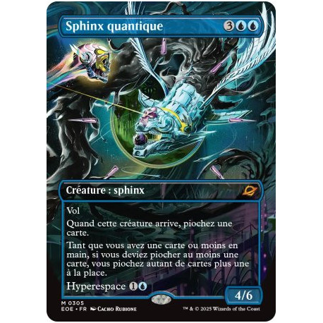 (Foil) Bleue - Sphinx quantique (V2, Borderless Surreal Space) (M) [EOE]