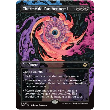 (Foil) Noire - Charme de l'archennemi (V2, Borderless Surreal Space) (R) [EOE]