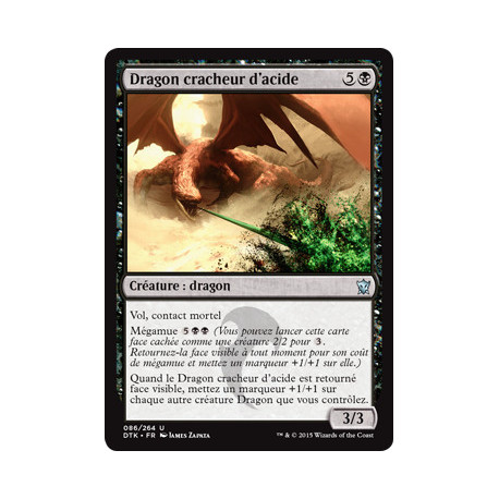 (Foil) Noire - Dragon cracheur d'acide (U) [DTK]