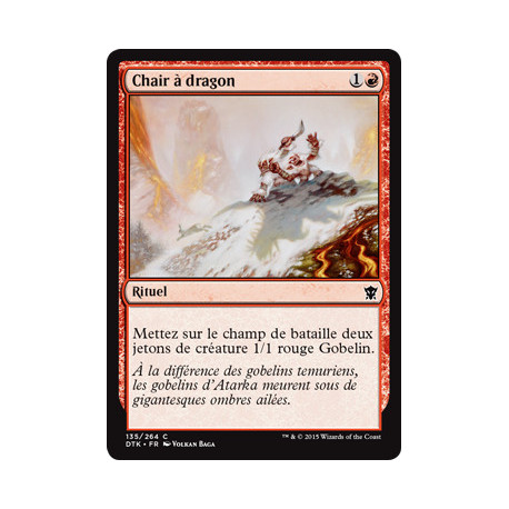 (Foil) Rouge - Chair à dragon (C) [DTK]