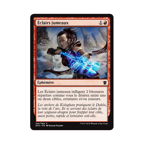 (Foil) Rouge - Éclairs jumeaux (C) [DTK]