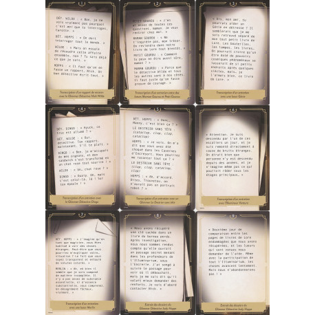 Lot des Cartes du dossier d'enquête du Glimmer (18 cartes pages) [Lueurs dans les Profondeurs] - Disney Lorcana
