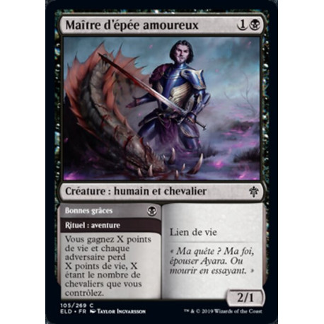 (Foil) Noire - Maître d'épée amoureux // Bonnes grâces (C) [ELD]