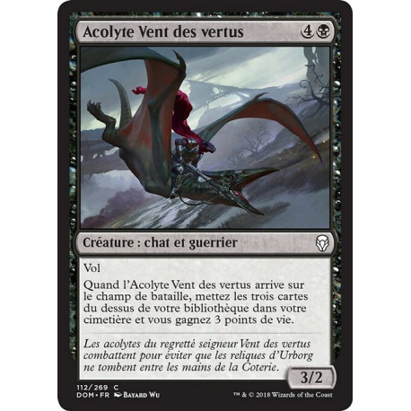 (Foil) Noire - Acolyte Vent des vertus (C) [DOM]