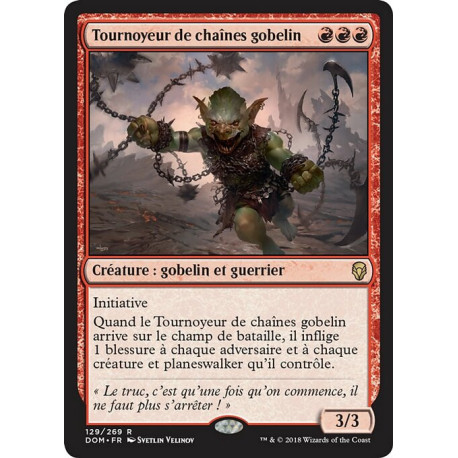 (Foil) Rouge - Tournoyeur de chaînes gobelin (R) [DOM]
