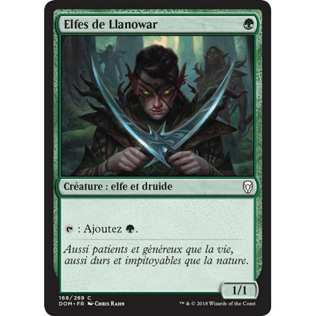 (Foil) Verte - Elfes de Llanowar (C) [DOM]
