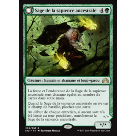 (Foil) Verte - Sage de la sapience ancestrale // Loup-garou de la faim ancestrale (R) [SOI]