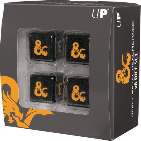 D&D Set de 4 dés 6 métal Realmspace Ultra Pro - Dungeons & Dragons
