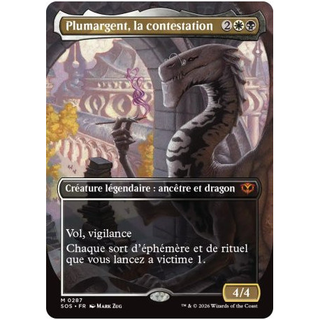 (Foil) Multicolore - Plumargent, la contestation (V2, Study Borderless) (M) [SOS]