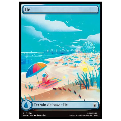 (Foil) Terrain - Île (V2, Full Art - City Calm) (L) [MSH]