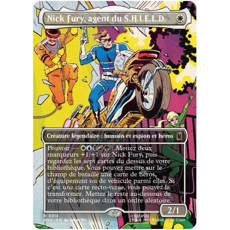 (Foil) Blanche - Nick Fury, agent du S.H.I.E.L.D. (V2, Borderless Scene - Cap Versus HYDRA) (R) [MSH]